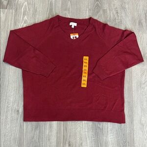 Lucky Brand Women’s Red V-Neck Sweater